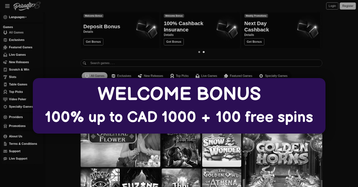 Paradise8 Casino - Canada's Top Online Slots Destination